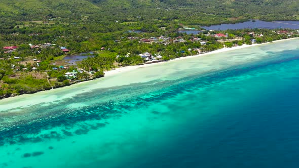 Coast with a Beach and Blue Sea