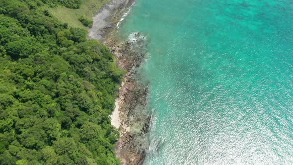 Bird's Eye View Shot of Mountainside Cliff Surrounded By Koh Phi Phi Ocean