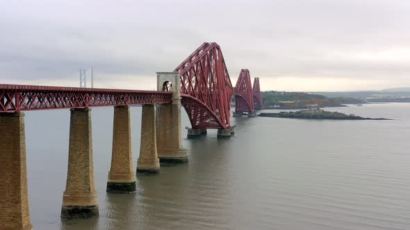 A Railway Bridge Crossing the Forth of Firth in Scotland