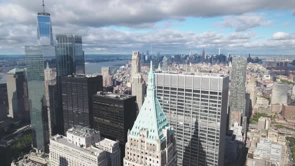 New York - Aerial shot of Manhattan skyscrapers, United States