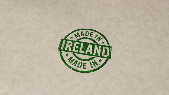 Made in Ireland stamp and stamping animation alt
