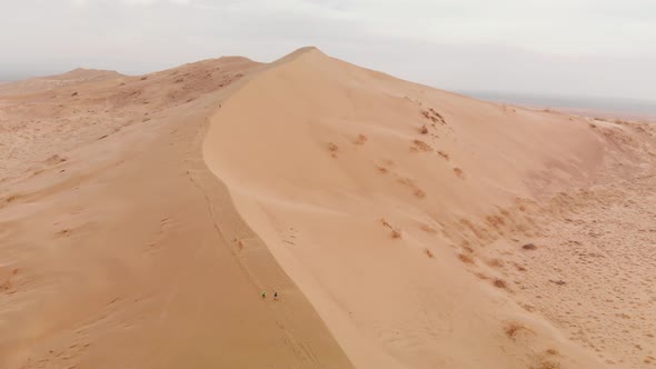 Aerial of Sand Dunes in Altyn Emel National Park in Kazakhstan