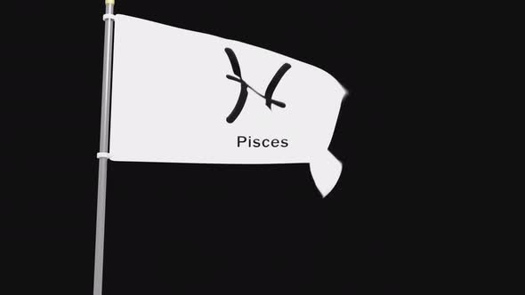 Pisces Zodiac Animated Flag