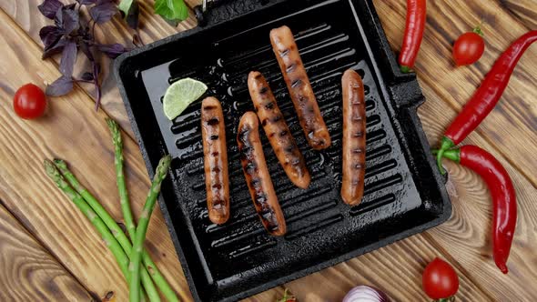 Grilled Vegetarian Sausages with Spicy Ketchup and Herbs