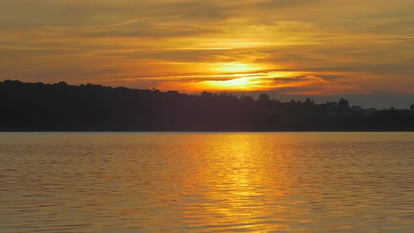 Sunset over a lake