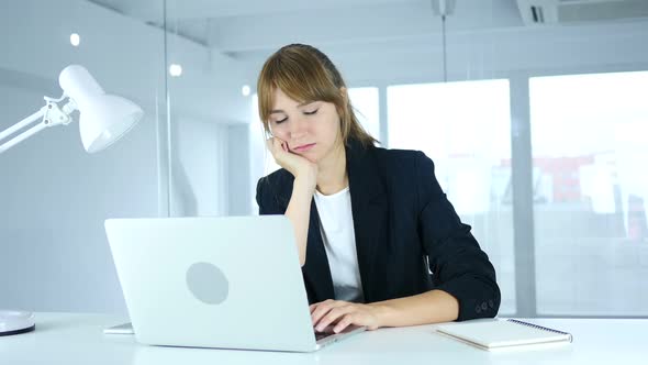 Female Sleeping at Work with Neck Pain, Workload