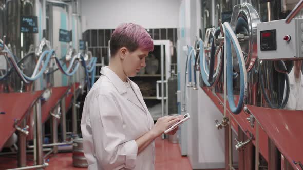 Brewery Inspector Checking Brew Equipment