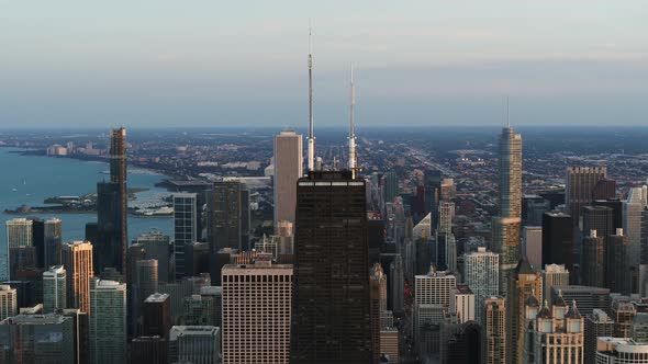 Chicago Cityscape - Aerial Shot 