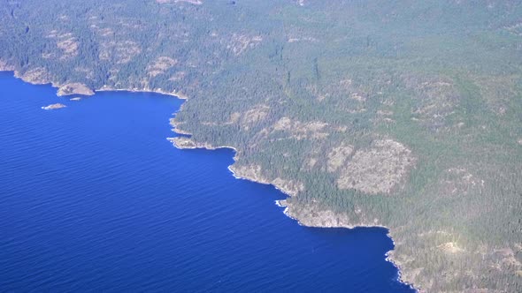 Beautiful Strait Of Georgia As Seen From An Airplane Above - aerial