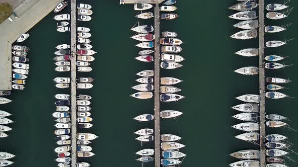 aerial footage yatch marina. sığacık izmir yatch marina aerial view.