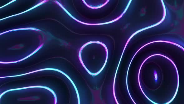 Abstract Looped Neon Style Digital Background Flow