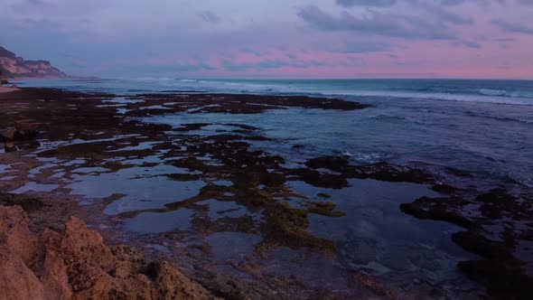 2.7K Sunset Bali Hidden Beach Aerial