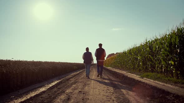 Agronomists Walking Ground Road Together