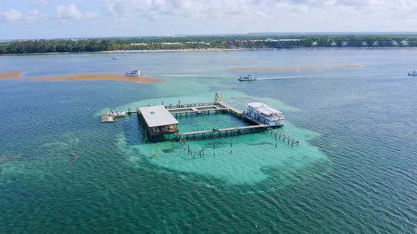 Top view of Ocean Park set in tropical waters for outdoor adventure, Punta Cana