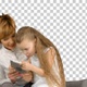 Young mother and her daughter sit together, Alpha Channel - VideoHive Item for Sale