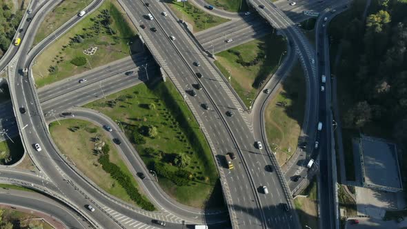 Aerial View of Major Road Junction