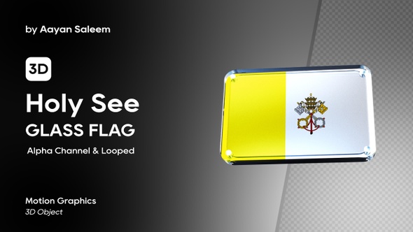 Holy See Flag 3D Glass Badge