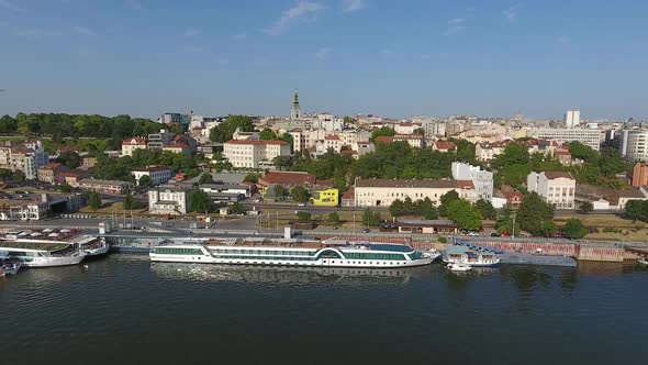 Aerial View of Belgrade From Sava River in Serbia