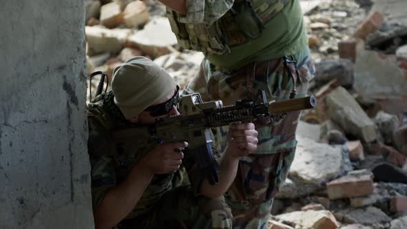 Snipers Waiting with Shotguns in Destroyed Building alt