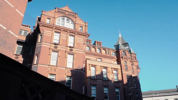 The architecture of University College Hospital in London.