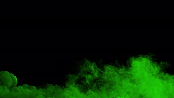 Looping Green Smoke Flow