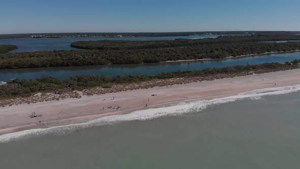 The entire coastline of Stump Pass State Park beach and surrounding keys, including South Venice, Fl