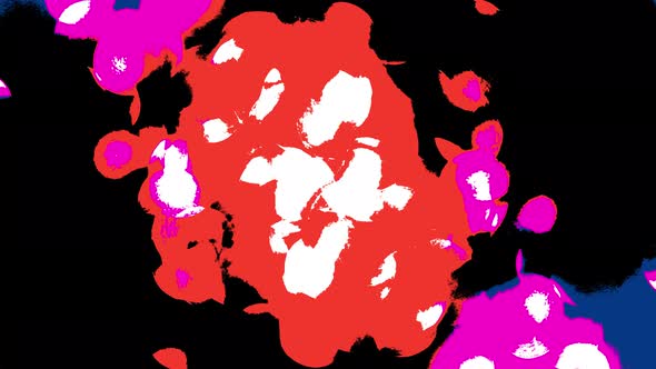 Abstract Computer Graphic Colored Spots Video in Black Background