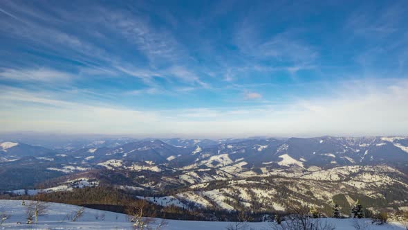 Sundown Winter Mountain Timelapse Video