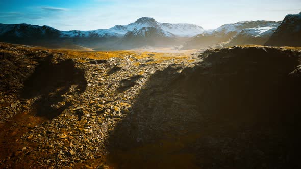 Mountains with Snow and Dry Hills in Chile