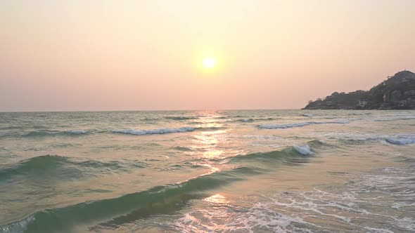 Beautiful tropical beach sea ocean with blue sky and white cloud