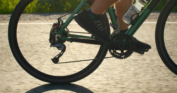 Closeup of the Cyclist's Legs
