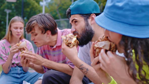 Closeup in Front of the Camera Hungry Young Group