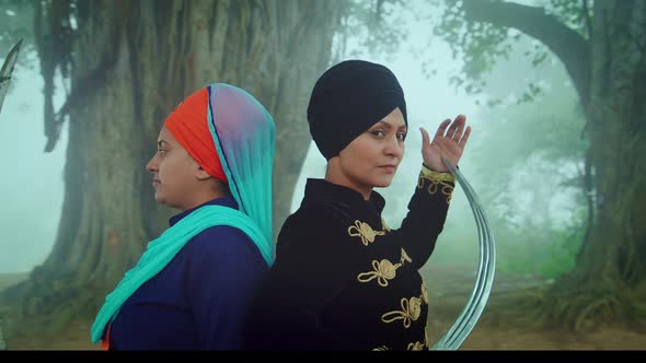 2 Beautiful Indian Punjabi women in the jungle