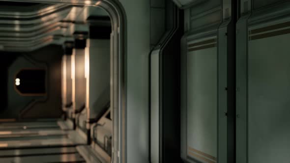 Clean Sterile Futuristic Science Fiction Interior of a Laboratory or Spaceship