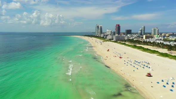 Aerial Drone Footage Miami Beach Summer 