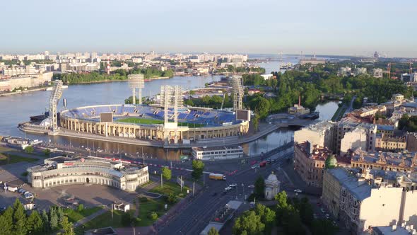 Aerial  View The Stadium In St.Petersburg 