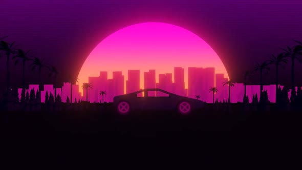 Sunset 80s Retro