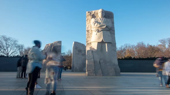 Tourists visit iconic Martin Luther King jr. Memorial - Washington, D.C. - Autumn - Time lapse