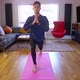 Home yoga, young male performing lunge yoga pose asana, indoors with cat - VideoHive Item for Sale