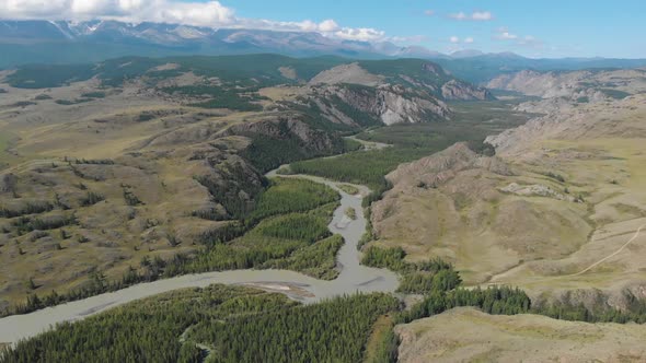 Aerial Video of the Kurai Steppe