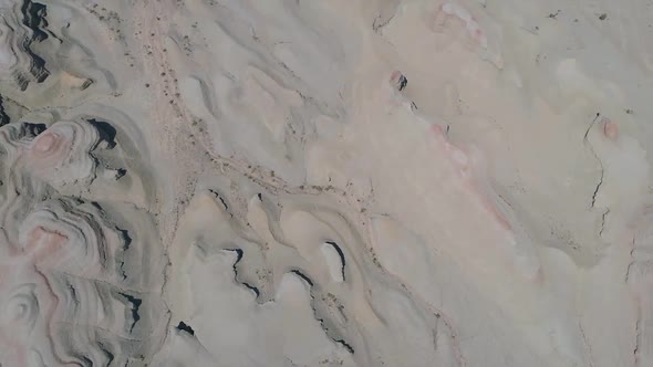 Aerial View of Sandy Rocks Desert in the World Town of Demons of Karamay, Xinjiang, China