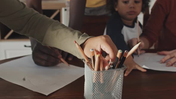 Kids Taking Pencil for Drawing