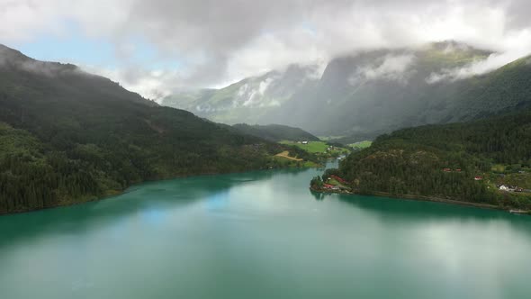 Beautiful Nature Norway Natural Landscape Lovatnet Lake