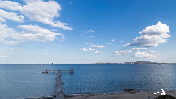 Big Bridge In Sea In Burgas, Bulgaria