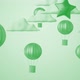 Air Balloons Between Clouds 3d Cartoon Kids Green Background - VideoHive Item for Sale