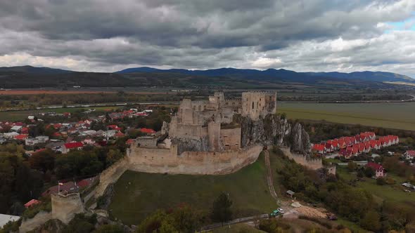 Aerial View Beckov Castle Slovakia