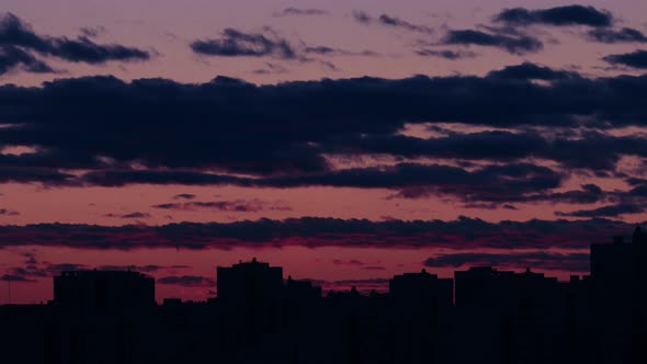 Timelapse of sunset over the city