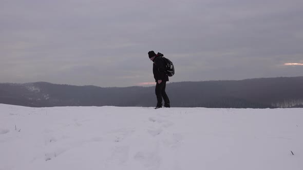 Hiker meditating after a day hike