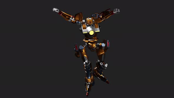 Defense Robot with style Wide Arm Spell Casting