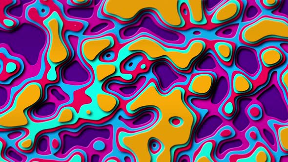 Uplifting Looping Video Background Of Brightly Colored Layered Shapes Morphing Endlessly